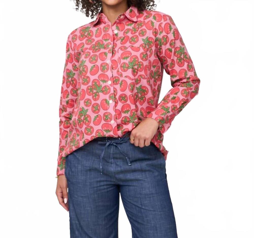 NEW AND FOR GOOD good boyfriend shirt in tomato pink